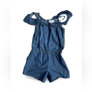 Children’s Place Girls Denim Denim Romper w/Straps, Size M 7/8 100% Cotton